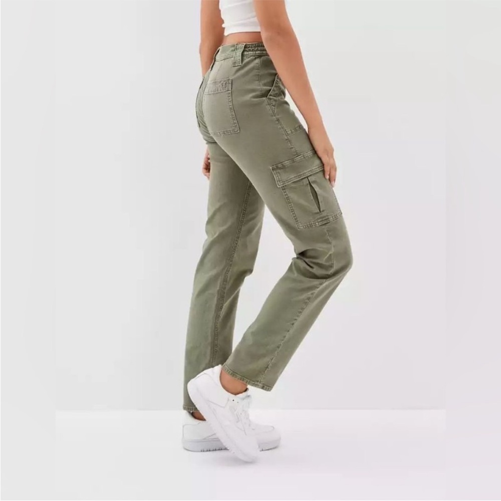 American Eagle Cargo Stretch Straight Pants in Green Size 2 Regular - Picture 11 of 11